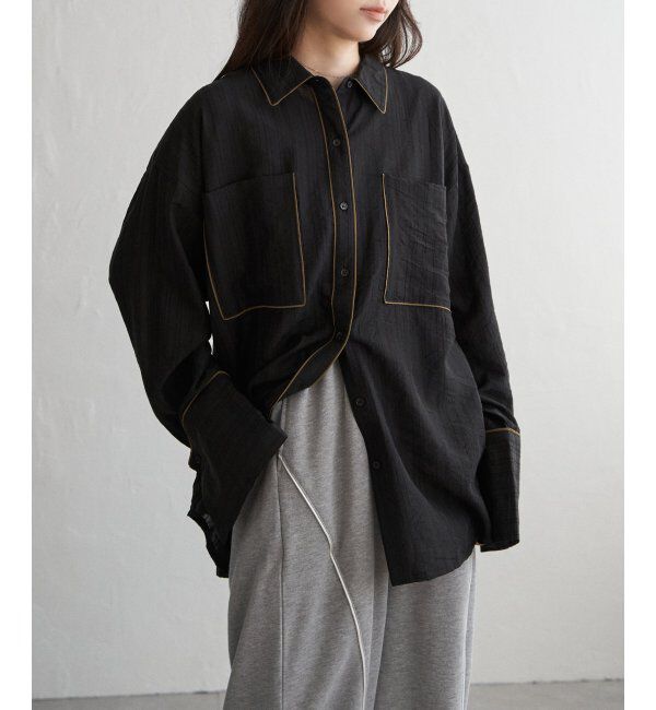 VENCE share style「ストライプビックカフスシャツ」|シャツ・ブラウス|ブラック