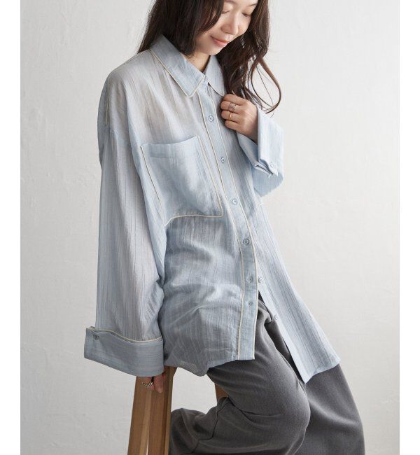 VENCE share style「ストライプビックカフスシャツ」|シャツ・ブラウス|