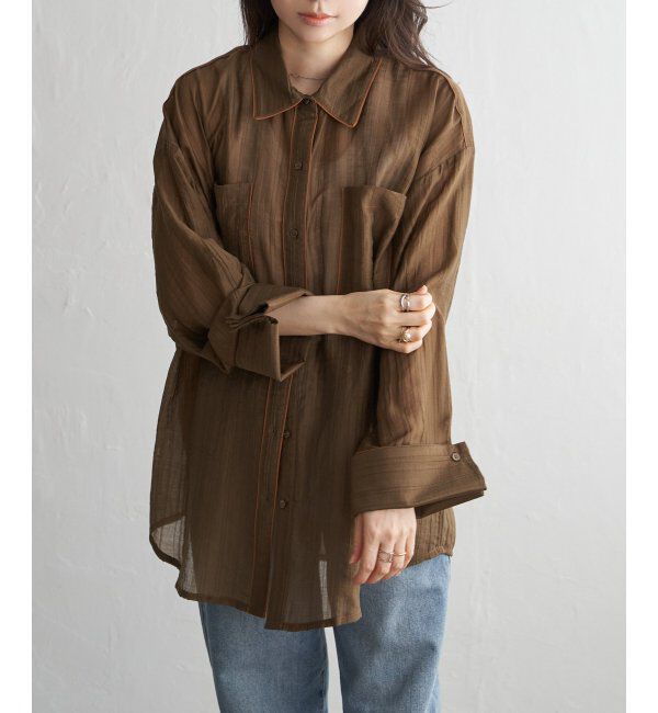 VENCE share style「ストライプビックカフスシャツ」|シャツ・ブラウス|