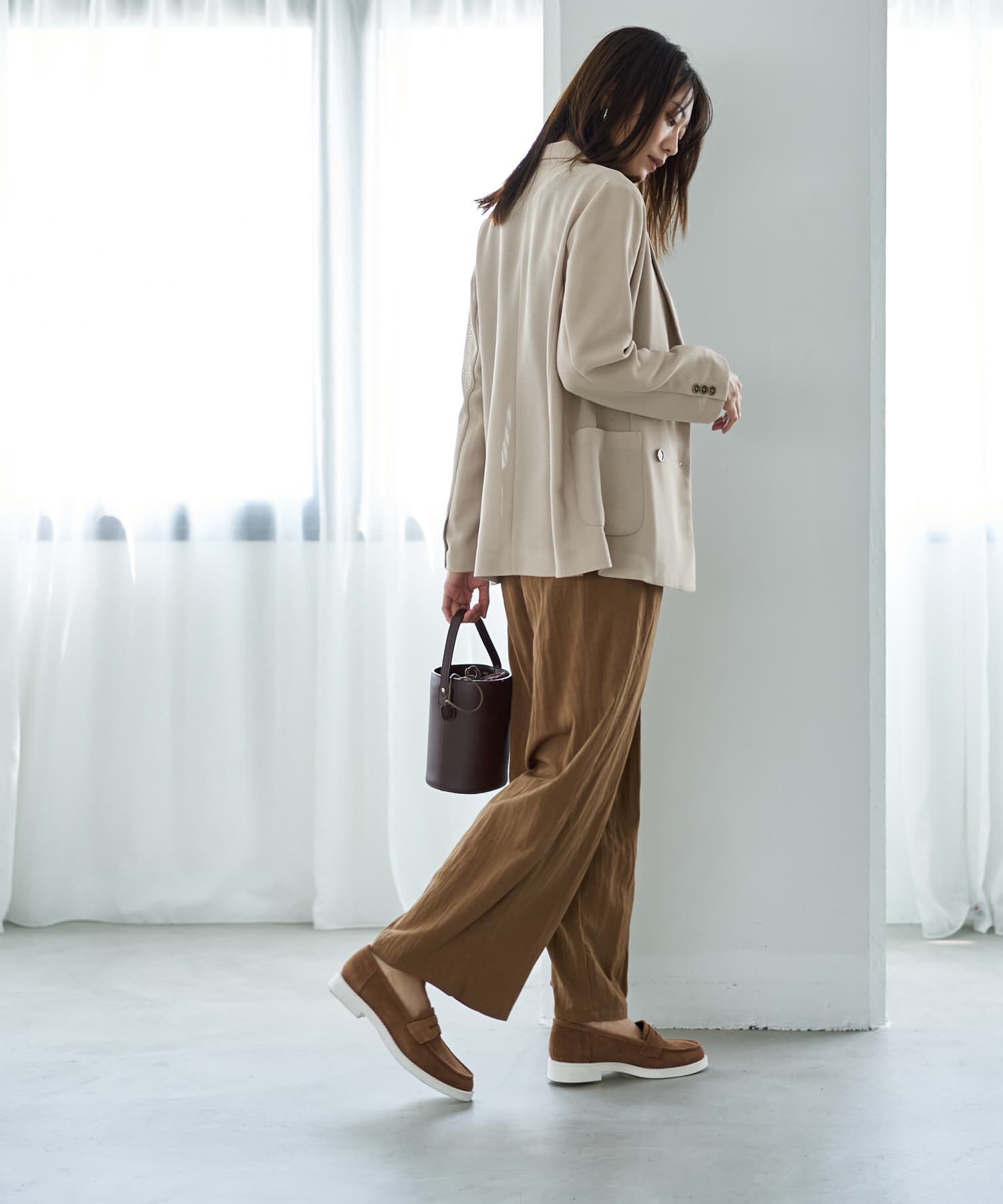 STYLE DELI「ストレッチメッシュ生地ダブルジャケット」|テーラードジャケット|