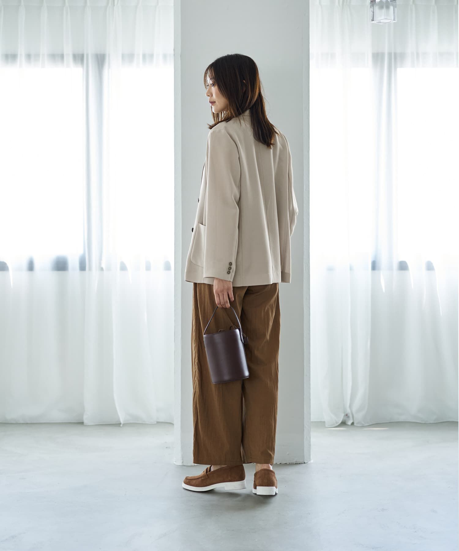 STYLE DELI「ストレッチメッシュ生地ダブルジャケット」|テーラードジャケット|