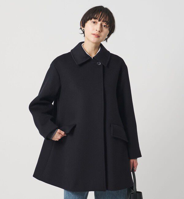 ユナイテッドアローズ ステンカラーミドルコート　2way Aライン　ブラック36 2WAYカラー ミドルコート（UNITED ARROWS）｜ルミネのファッション