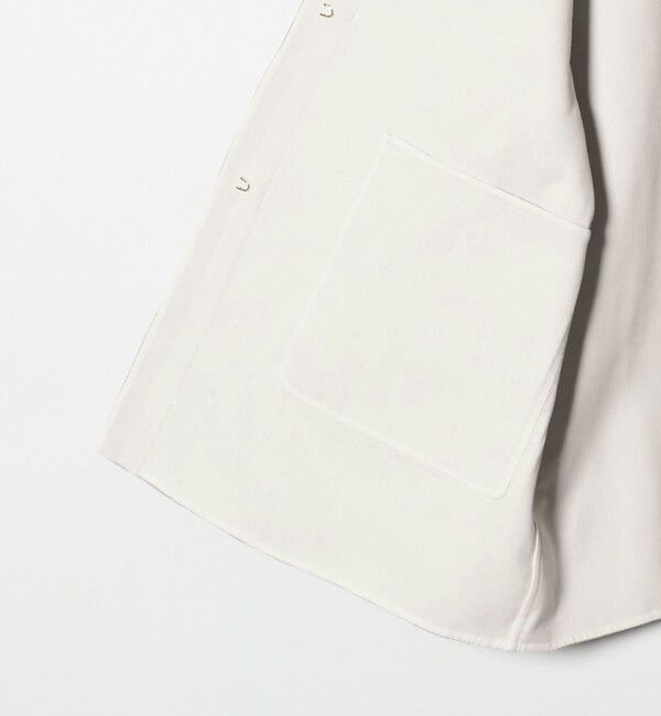 UNITED ARROWS「Asami バイカラー リバーコート」|ノーカラーコート|