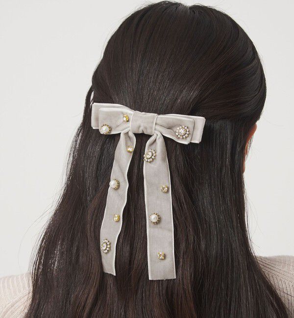 UNITED ARROWS green label relaxing「キラキラパーツ リボン バレッタ」|ヘアバンド|