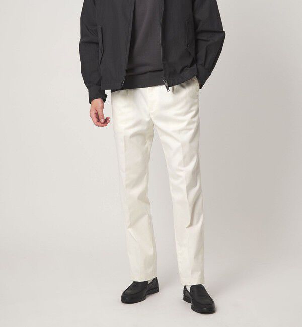 UNITED ARROWS green label relaxing「コットン ポリウレタン 1アウトプリーツ チノパンツ スラックス」|スラックス|OFF WHITE