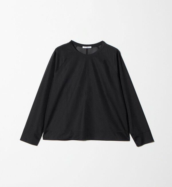 BEAUTY&YOUTH UNITED ARROWS「オーガンジー ラグランスリーブカットソー ウォッシャブル」|Tシャツ・カットソー|BLACK