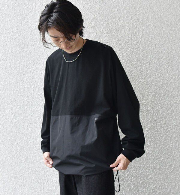 SHIPS any「SHIPS any: カラーミックスコード トーン オン トーン デザイン Tシャツ【a-nylon】◇」|Tシャツ・カットソー|ブラック