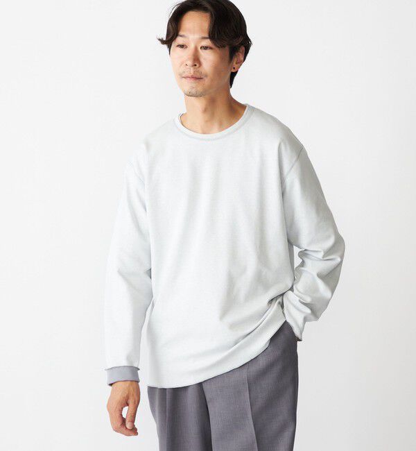 SHIPS「SHIPS: リバーシブル クルーネック 長袖 Tシャツ (ロンT)」|Tシャツ・カットソー|ホワイト