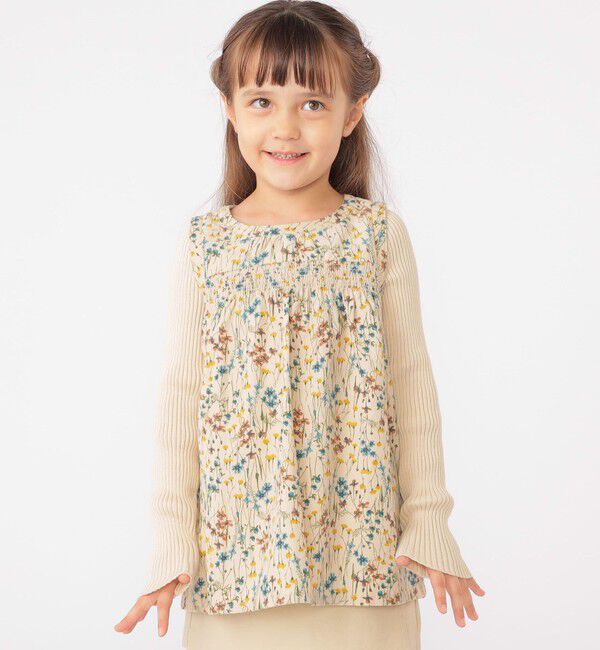 SHIPS KIDS「SHIPS KIDS:100～130cm / コーデュロイ リブ レイヤード トップス」|その他|ベージュ系