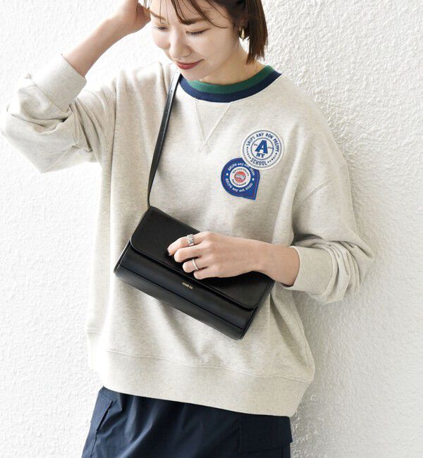 SHIPS any「SHIPS any:〈洗濯機可能〉USAコットン 裏毛 ワッペン ライン スウェット」|スウェット・ジャージ|ナチュラル