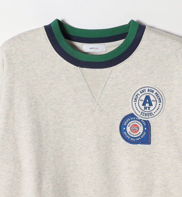 SHIPS any「SHIPS any:〈洗濯機可能〉USAコットン 裏毛 ワッペン ライン スウェット」|スウェット・ジャージ|