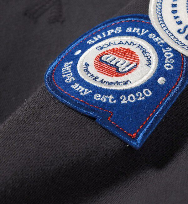 SHIPS any「SHIPS any:〈洗濯機可能〉USAコットン 裏毛 ワッペン ライン スウェット」|スウェット・ジャージ|