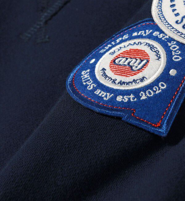 SHIPS any「SHIPS any:〈洗濯機可能〉USAコットン 裏毛 ワッペン ライン スウェット」|スウェット・ジャージ|