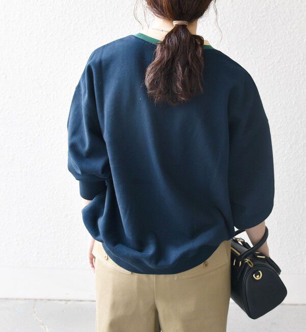 SHIPS any「SHIPS any:〈洗濯機可能〉USAコットン 裏毛 ワッペン ライン スウェット」|スウェット・ジャージ|