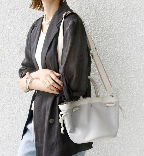 SHIPS for women「【WEB限定】テープ ショルダー ドロスト バッグ」|ショルダー・メッセンジャー|ライトグレー