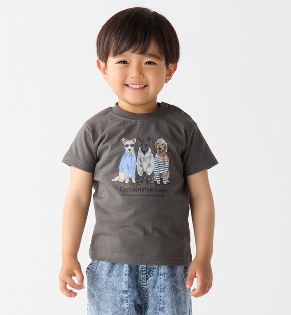 SHIPS Colors 「さかがみ家&times;SHIPS KIDS:80～130cm / コラボ プリント Tシャツ◇」|Tシャツ・カットソー|ダークグレー