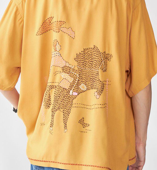 SHIPS「RAJAT: ハンド エンブロイダリー バック ショートスリーブ シャツ」|シャツ・ブラウス|