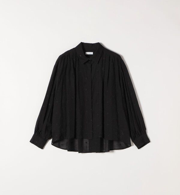 SHIPS any「《追加予約》【WEB限定】SHIPS any:〈手洗い可能〉シアー ドット レギュラーカラー ギャザー シャツ」|シャツ・ブラウス|