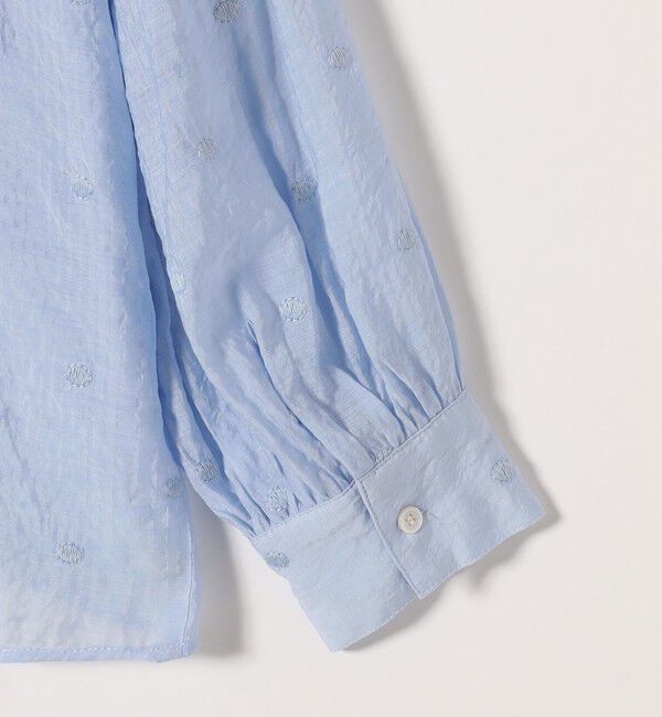 SHIPS any「《追加予約》【WEB限定】SHIPS any:〈手洗い可能〉シアー ドット レギュラーカラー ギャザー シャツ」|シャツ・ブラウス|