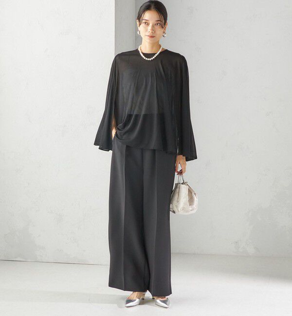 SHIPS for women「troisiemeCHACO:〈洗濯機可能〉シアー ケープ ブラウス」|シャツ・ブラウス|