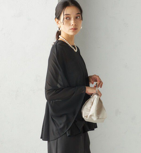 SHIPS for women「troisiemeCHACO:〈洗濯機可能〉シアー ケープ ブラウス」|シャツ・ブラウス|