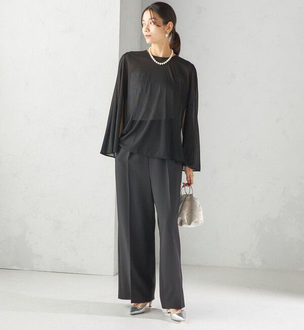 SHIPS for women「troisiemeCHACO:〈洗濯機可能〉シアー ケープ ブラウス」|シャツ・ブラウス|