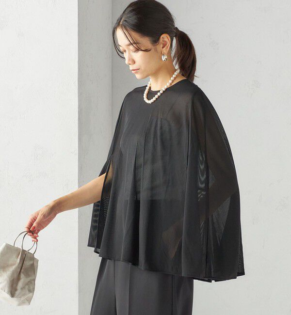 SHIPS for women「troisiemeCHACO:〈洗濯機可能〉シアー ケープ ブラウス」|シャツ・ブラウス|