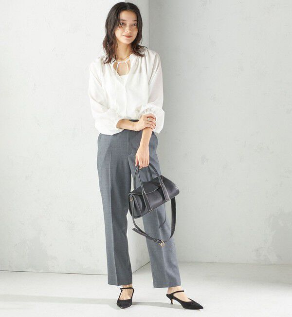 SHIPS for women「〈手洗い可能〉シアー タンブラー デザイン ギャザー ブラウス」|シャツ・ブラウス|