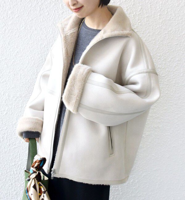 SHIPS for women「フェイク ムートン ジップ コート」|その他|