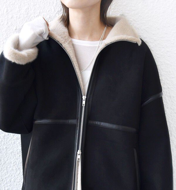 SHIPS for women「フェイク ムートン ジップ コート」|その他|