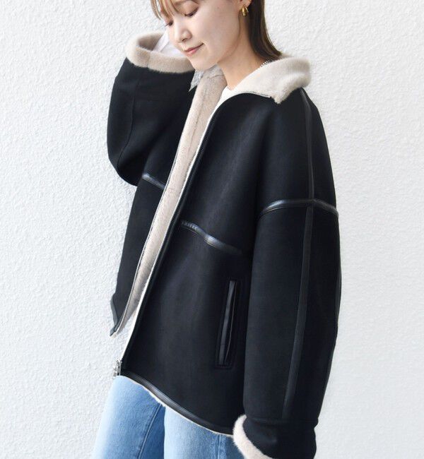 SHIPS for women「フェイク ムートン ジップ コート」|その他|
