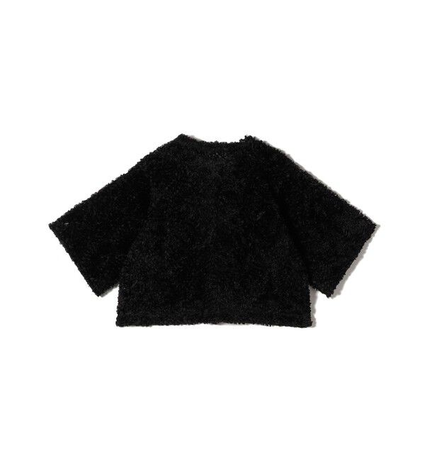 SHIPS for women「little black:〈手洗い可能〉パール 釦 フリル チュール 半袖 ブラウス」|シャツ・ブラウス|