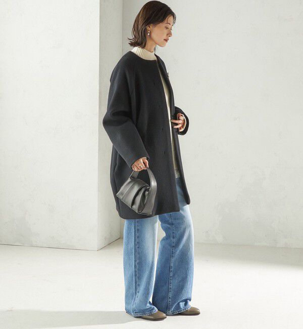 SHIPS for women「Pure SUPER100 ノーカラー コート」|ノーカラーコート|