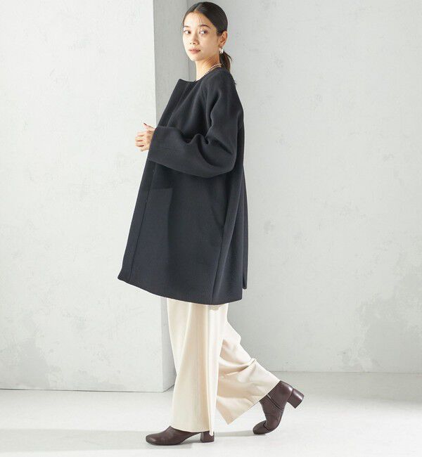 SHIPS for women「Pure SUPER100 ノーカラー コート」|ノーカラーコート|
