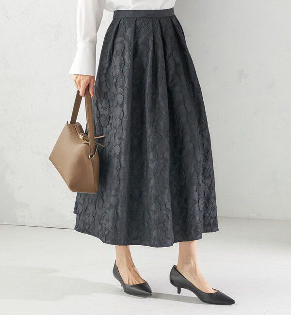 SHIPS for women「〈手洗い可能〉膨れ ジャカード タック フレア スカート」|スカート|