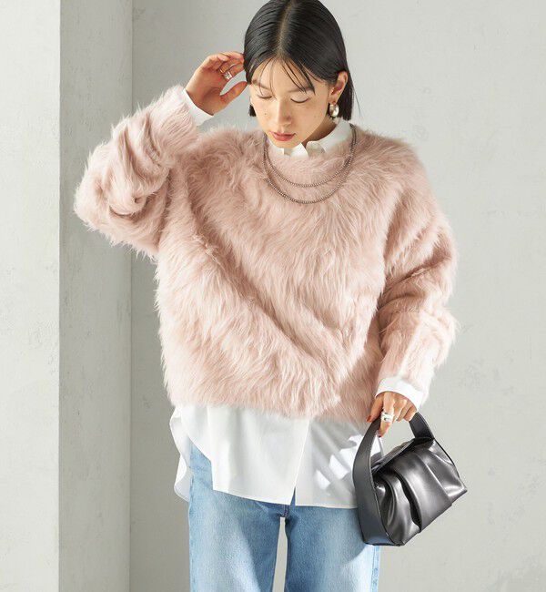 SHIPS for women「〈手洗い可能〉シャギー ファー クルーネック プルオーバー」|ニット・セーター|