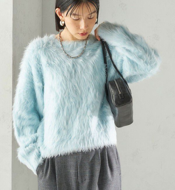 SHIPS for women「〈手洗い可能〉シャギー ファー クルーネック プルオーバー」|ニット・セーター|