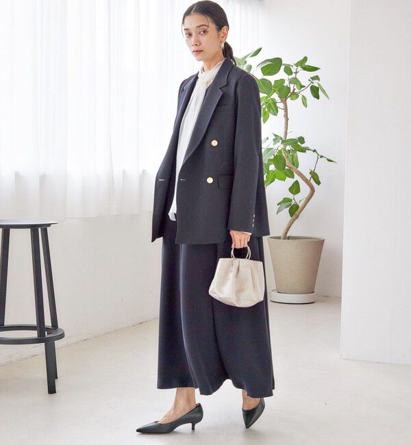 SHIPS for women「little black: リュクス エア ノースリーブ フレア ロング ワンピース（セレモニー対応可）」|ワンピース|