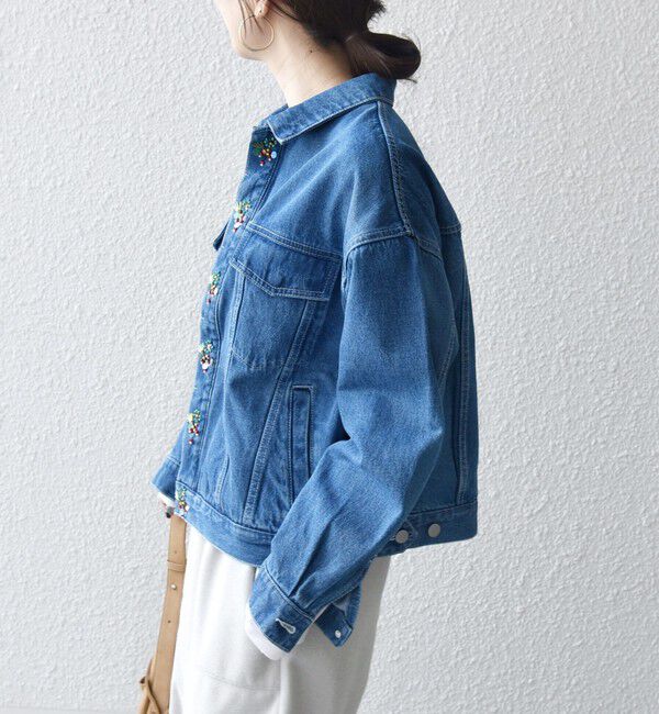 SHIPS any「bon_meur:〈洗濯機可能〉ビジュー ルーズ デニム ジャケット」|デニムジャケット|