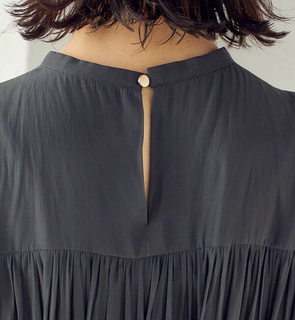 SHIPS for women「〈手洗い可能〉カッセン ギャザー ベルト付き 長袖 ワンピース」|ワンピース|