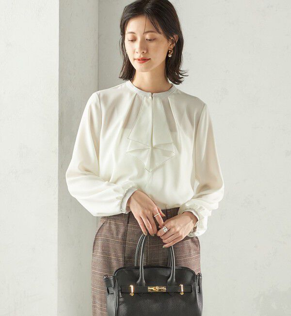 SHIPS for women「〈手洗い可能〉フロント タイ メロー 長袖 ブラウス」|シャツ・ブラウス|