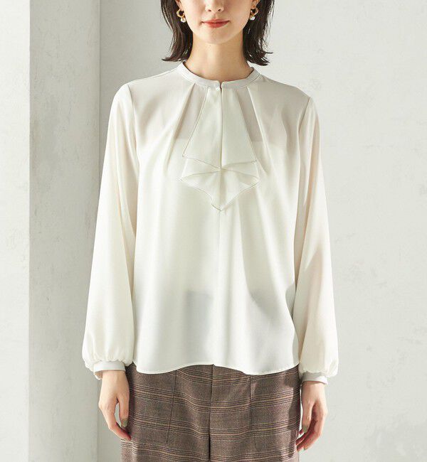 SHIPS for women「〈手洗い可能〉フロント タイ メロー 長袖 ブラウス」|シャツ・ブラウス|