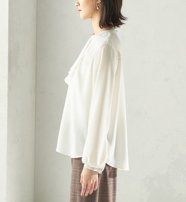 SHIPS for women「〈手洗い可能〉フロント タイ メロー 長袖 ブラウス」|シャツ・ブラウス|