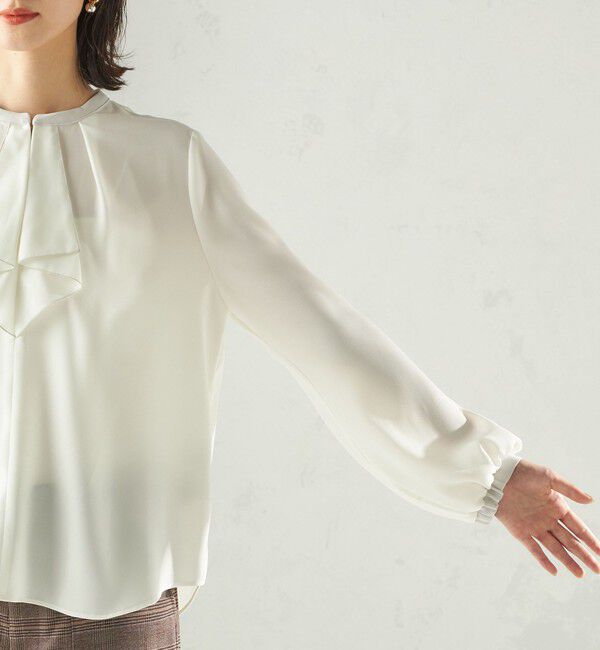 SHIPS for women「〈手洗い可能〉フロント タイ メロー 長袖 ブラウス」|シャツ・ブラウス|