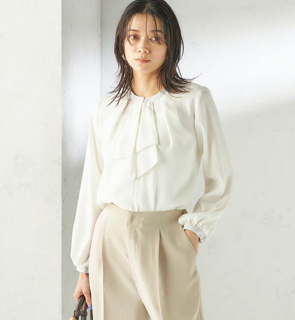 SHIPS for women「〈手洗い可能〉フロント タイ メロー 長袖 ブラウス」|シャツ・ブラウス|