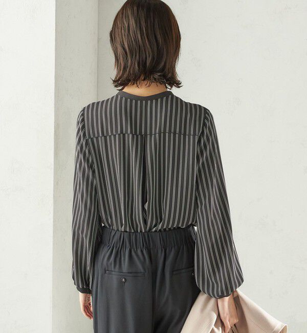 SHIPS for women「〈手洗い可能〉フロント タイ メロー 長袖 ブラウス」|シャツ・ブラウス|