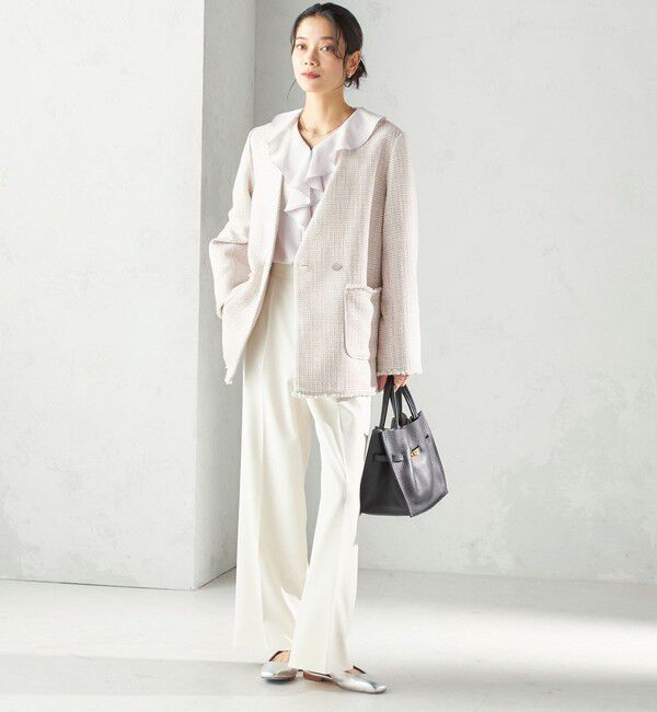 SHIPS for women「《予約》〈手洗い可能〉ジョーゼット フリル カラー ブラウス（セレモニー対応可）」|シャツ・ブラウス|