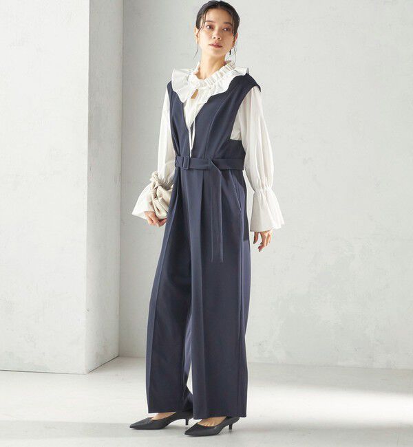 SHIPS for women「《予約》〈撥水加工 / UVカット〉タフタ フリルカラー キャンディースリーブ ブラウス（セレモニー対応可）」|シャツ・ブラウス|