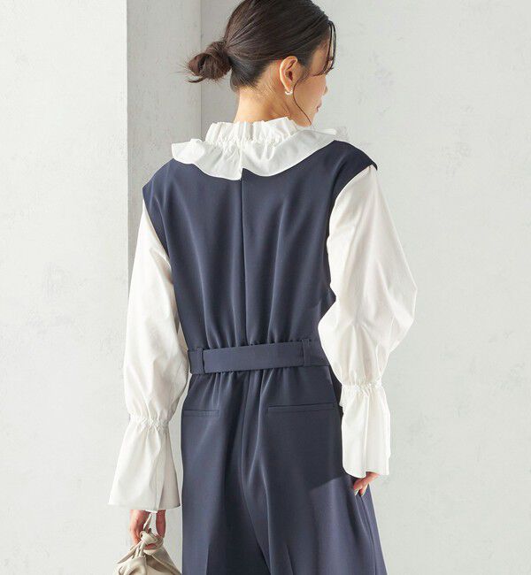 SHIPS for women「《予約》〈撥水加工 / UVカット〉タフタ フリルカラー キャンディースリーブ ブラウス（セレモニー対応可）」|シャツ・ブラウス|