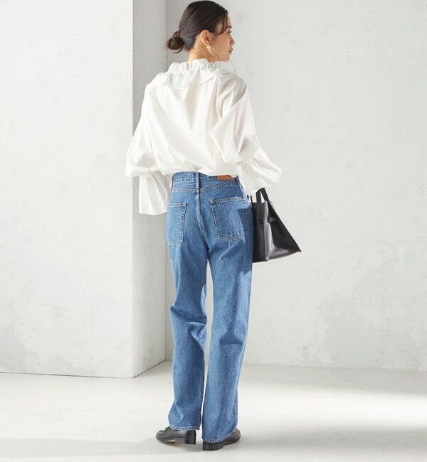 SHIPS for women「《予約》〈撥水加工 / UVカット〉タフタ フリルカラー キャンディースリーブ ブラウス（セレモニー対応可）」|シャツ・ブラウス|